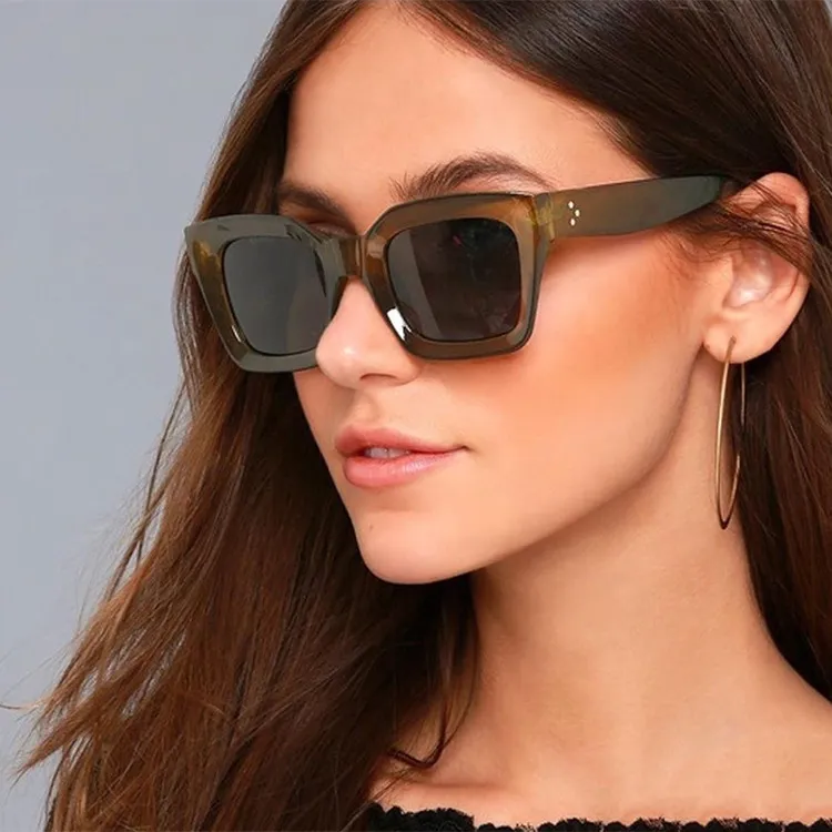 Women Retro Small Square Frame Sunglasses PC Lens
