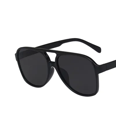 Women Retro Double Beam Big Frame Toad Sunglasses