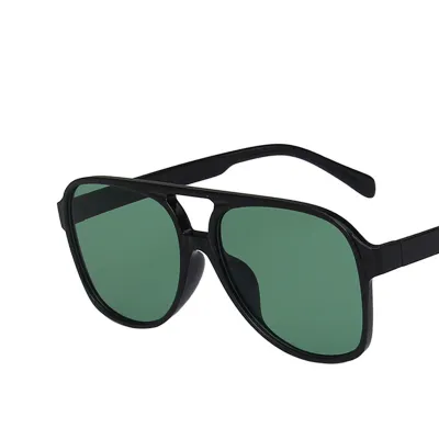 Women Retro Double Beam Big Frame Toad Sunglasses