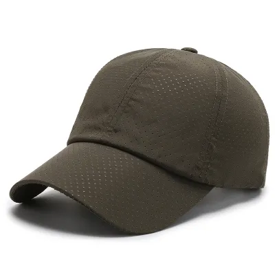 Unisex Sporty Solid Color Breathable Adjustable Polyester Cap