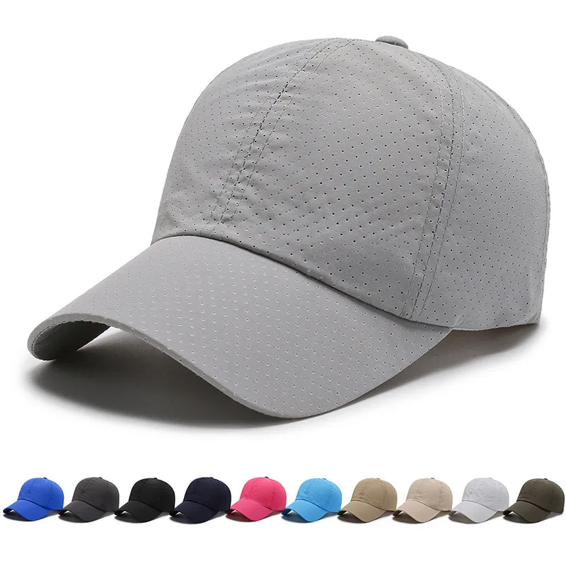 Unisex Sporty Solid Color Breathable Adjustable Polyester Cap