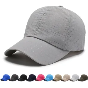 Unisex Sporty Solid Color Breathable Adjustable Polyester Cap