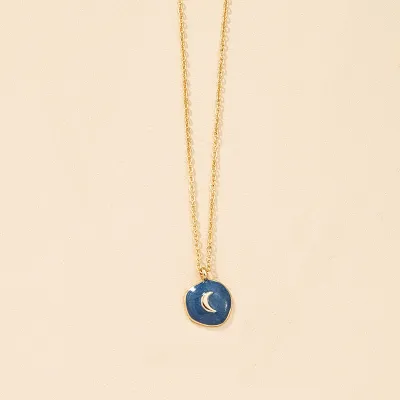 Vintage Sun Moon Star Pattern Pendant Alloy Necklace