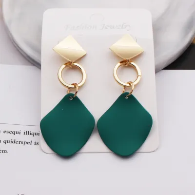 Creative Irregular Geometric Pendant Design Alloy Earrings for Women
