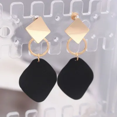 Creative Irregular Geometric Pendant Design Alloy Earrings for Women