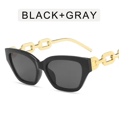Unisex Punk Cat Eye Shaped Thick Chain Leg Design Sunglasses