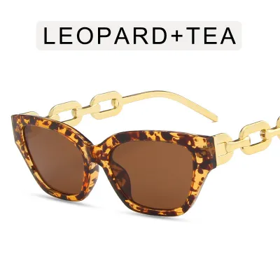 Unisex Punk Cat Eye Shaped Thick Chain Leg Design Sunglasses