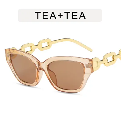 Unisex Punk Cat Eye Shaped Thick Chain Leg Design Sunglasses