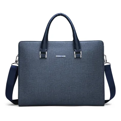 Fashion Men's Computer Business Briefcase Large PU Leather Bag Horizontal Square