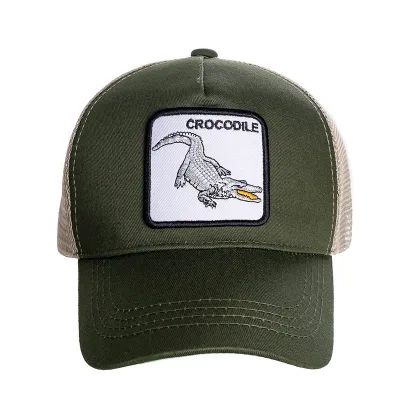 Unisex Casual Animal Pattern Embroidery Design Dome Cap