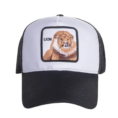 Unisex Casual Animal Pattern Embroidery Design Dome Cap