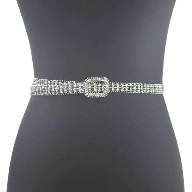 Women Chic Rhinestone All-match Dress Belt