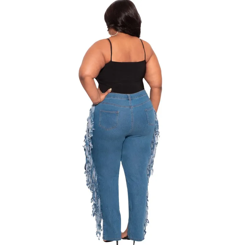 Plus Size Side Ripped Pants Wholesale Plus Size Women Creative