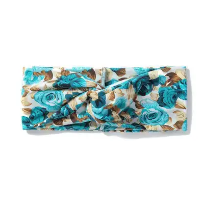 Fashion Geometric Cross Pattern Elastic Yoga Fitness Sports Wide Headband