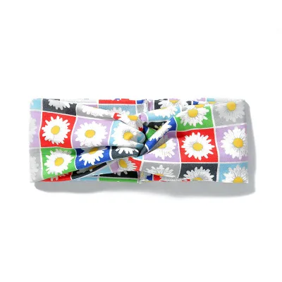 Fashion Geometric Cross Pattern Elastic Yoga Fitness Sports Wide Headband