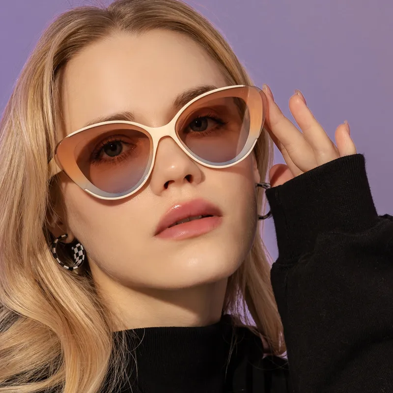 Women Fashion Cat Eye Shape Frame Sunglasses