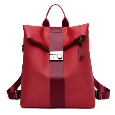 Waterproof Oxford Cloth Women Casual Design Color Blocking Large Capacity Backpack