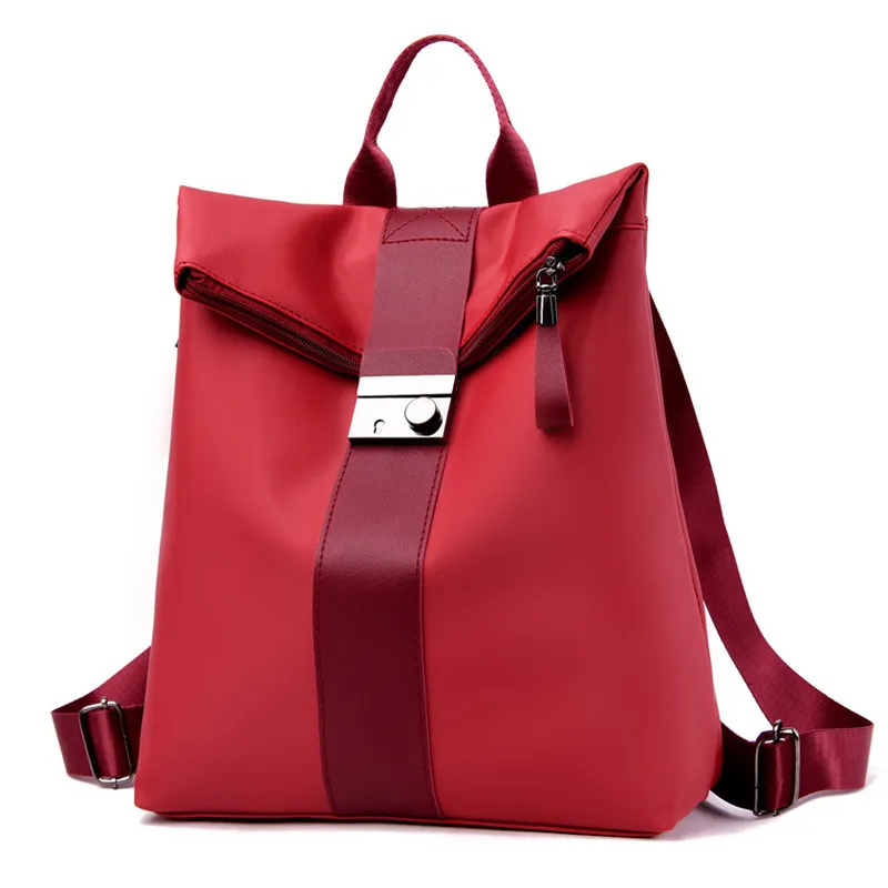 Waterproof Oxford Cloth Women Casual Design Color Blocking Large Capacity Backpack