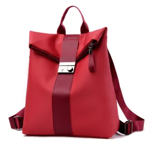 Waterproof Oxford Cloth Women Casual Design Color Blocking Large Capacity Backpack