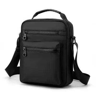 Fashion Oxford Cloth Sports Men Casual Zipper Design Solid Color Large Capacity Crossbody Bag