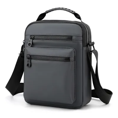 Fashion Oxford Cloth Sports Men Casual Zipper Design Solid Color Large Capacity Crossbody Bag