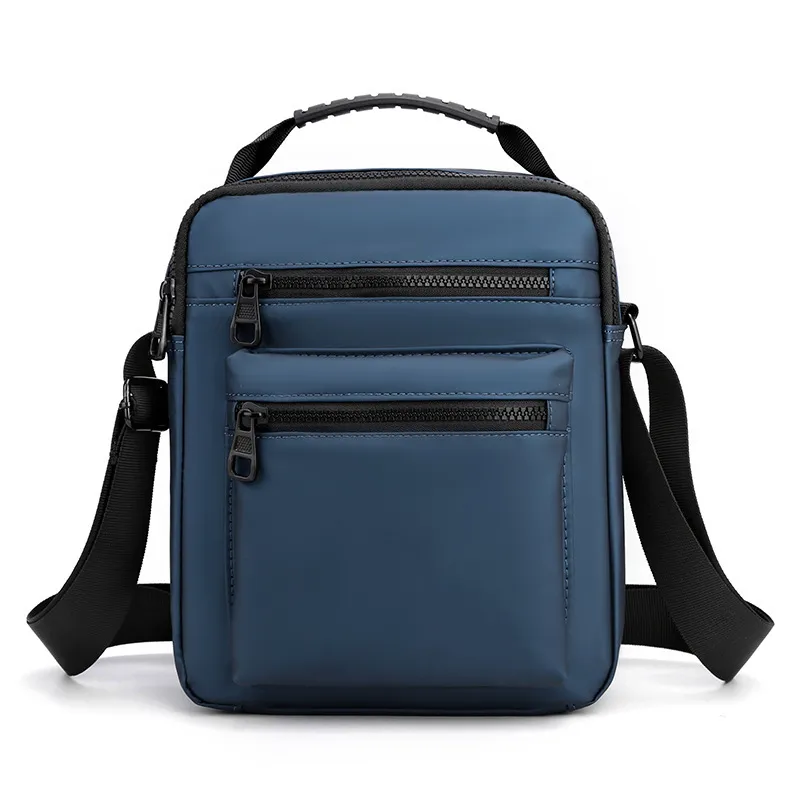 Fashion Oxford Cloth Sports Men Casual Zipper Design Solid Color Large Capacity Crossbody Bag