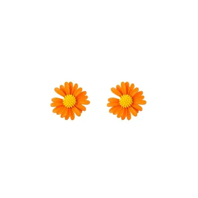 Cute Daisy Shape Stud Earrings for Women Alloy Silver Needle