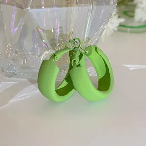 Exaggerated Solid Geometric Hoop Earrings for Women Vintage Alloy