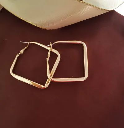 Exaggerated Geometric Square Alloy Earrings for Women