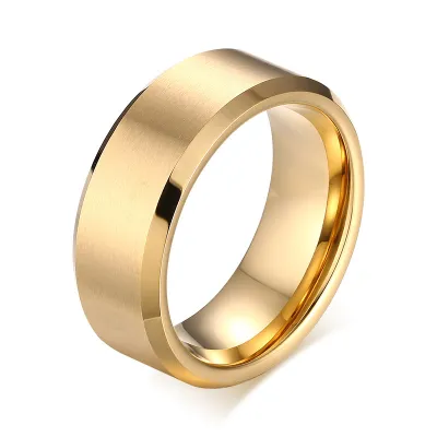 Men Simple Solid Color Stainless Steel Ring