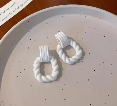 Unique Square Twist Acrylic Drop Earrings