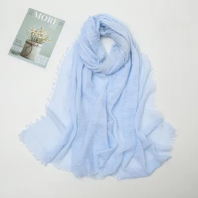 Women's Cotton Solid Color Retro Ethnic Long Scarf 175-70cm