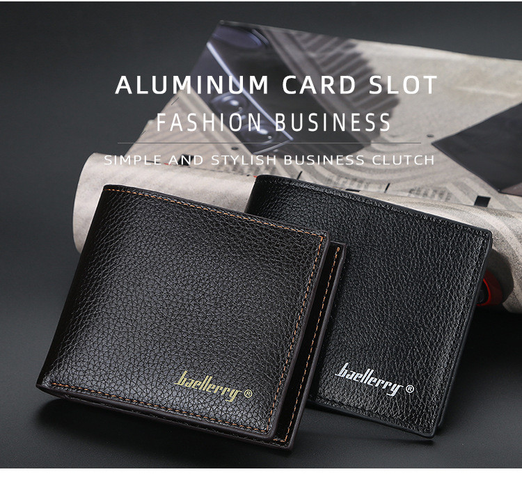 Wholesale Men Wallet Soft Leather Lychee Pattern Wallet