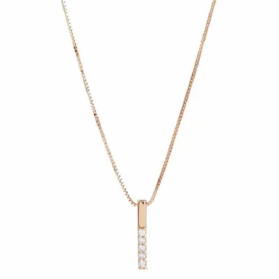 Simple Bar Pendant Rhinestone Decorative Alloy Necklace