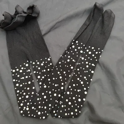 Girls Personalized Rhinestone Solid Color Hollow Out Pantyhose Tights
