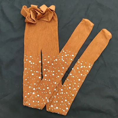 Girls Personalized Rhinestone Solid Color Hollow Out Pantyhose Tights