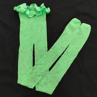 Girls Personalized Rhinestone Solid Color Hollow Out Pantyhose Tights