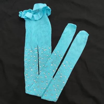 Girls Personalized Rhinestone Solid Color Hollow Out Pantyhose Tights