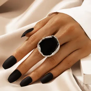 Exaggerated Irregular Geometric Design Alloy Ring