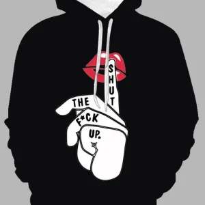 Men Plus Size Casual Long Sleeve Hoodie with Hat Rope Letter Pattern