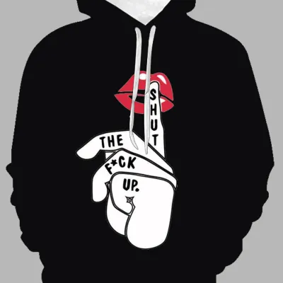 Men Plus Size Casual Long Sleeve Hoodie with Hat Rope Letter Pattern