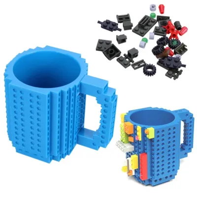 Creative Building Block Shape Mug Cup 300mL ABS Novelty Coffee Cup