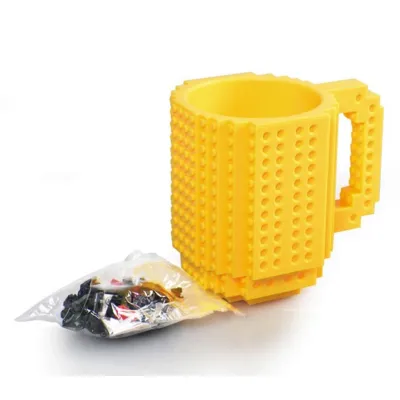 Creative Building Block Shape Mug Cup 300mL ABS Novelty Coffee Cup