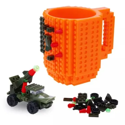 Creative Building Block Shape Mug Cup 300mL ABS Novelty Coffee Cup