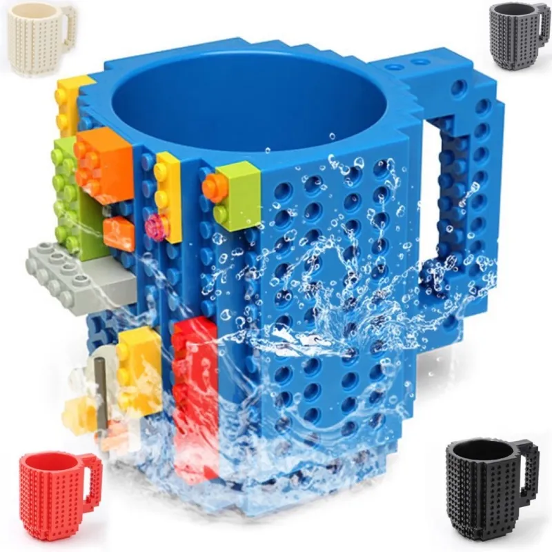 Creative Building Block Shape Mug Cup 300mL ABS Novelty Coffee Cup