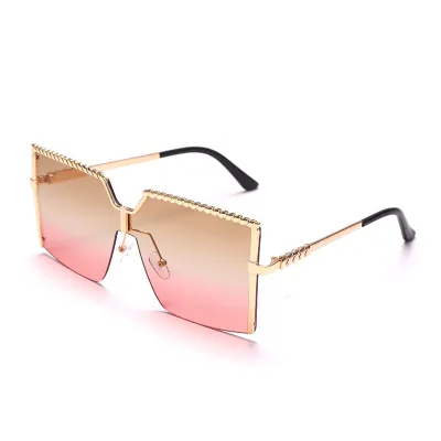 Unisex Fashion Personality Square Metal Frame Sunglasses
