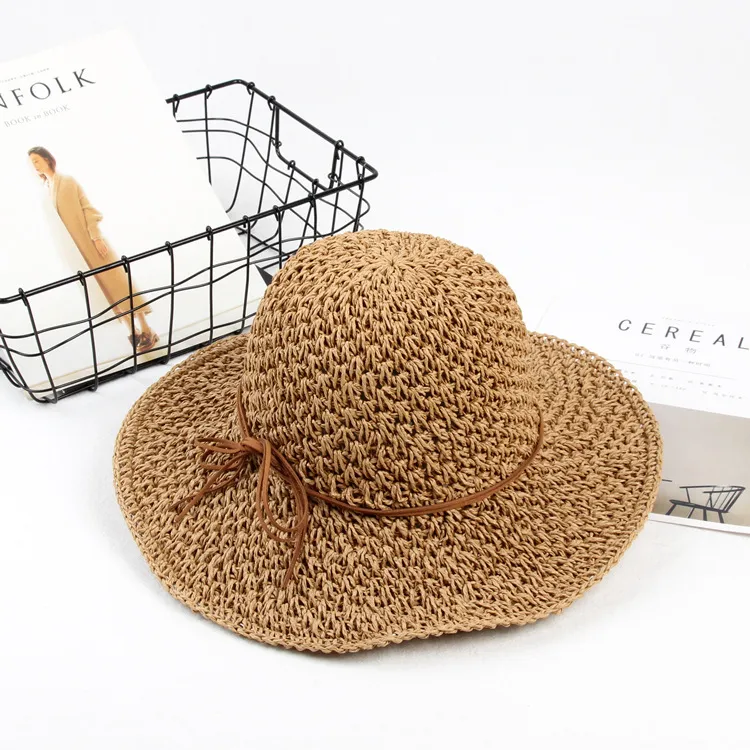 Women Casual Summer Sun Straw Dome Hat
