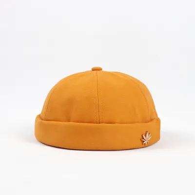 Unisex Spring Casual Maple Leaf Decoration Cotton Dome Hat