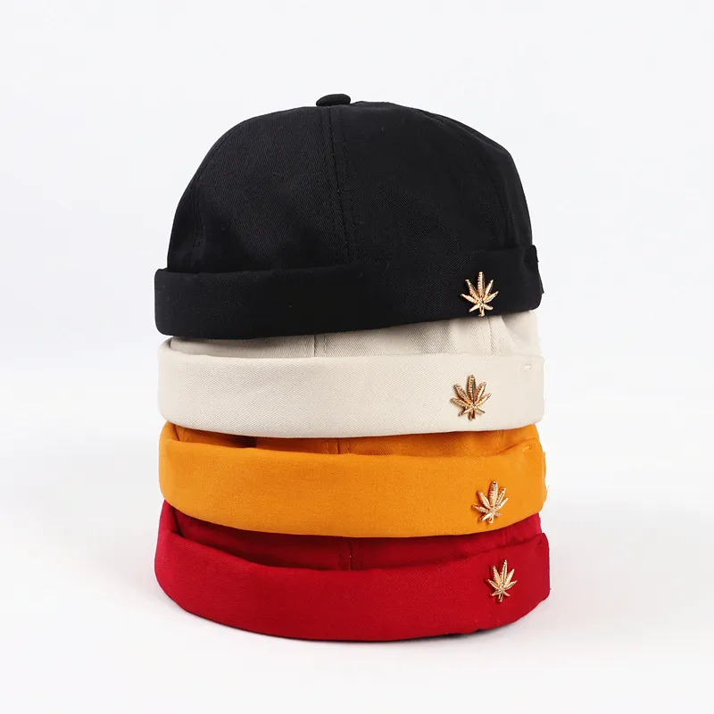 Unisex Spring Casual Maple Leaf Decoration Cotton Dome Hat