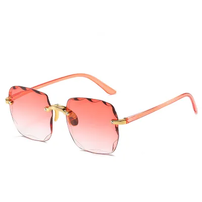Women Chic Large Square Frameless Sunglasses Vintage PC Frame